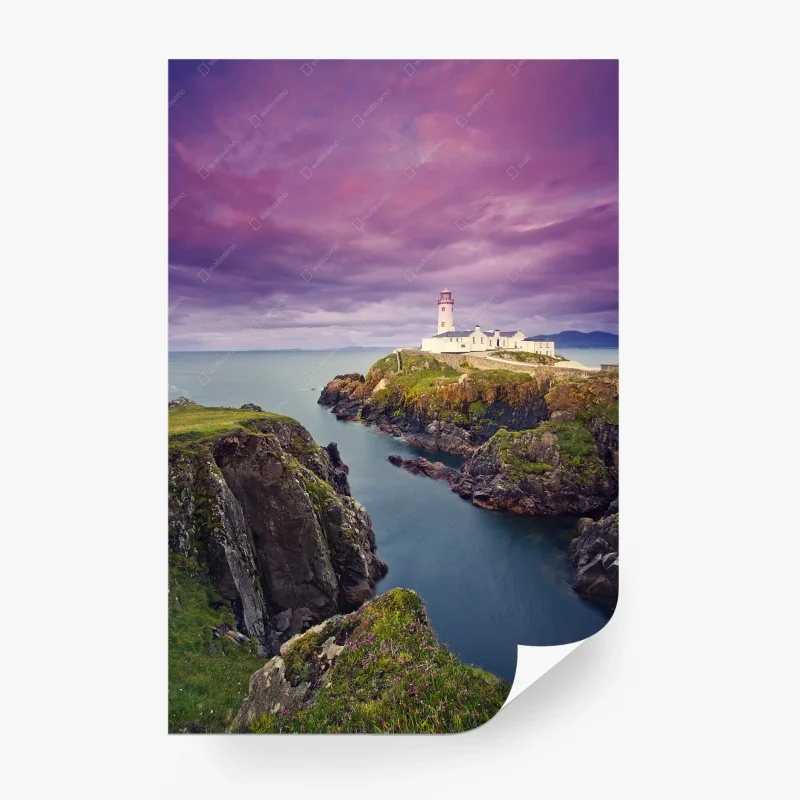 Carta da parati faro sul promontorio al crepuscolo