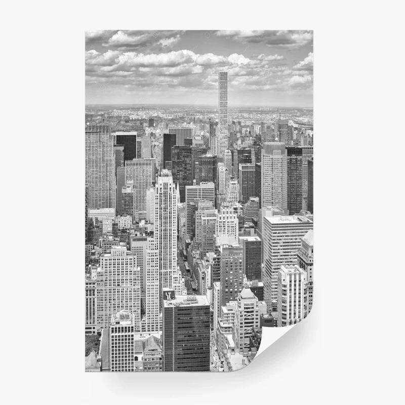 Carta da parati skyline iconico di New York in bianco e nero • Wallissimo®