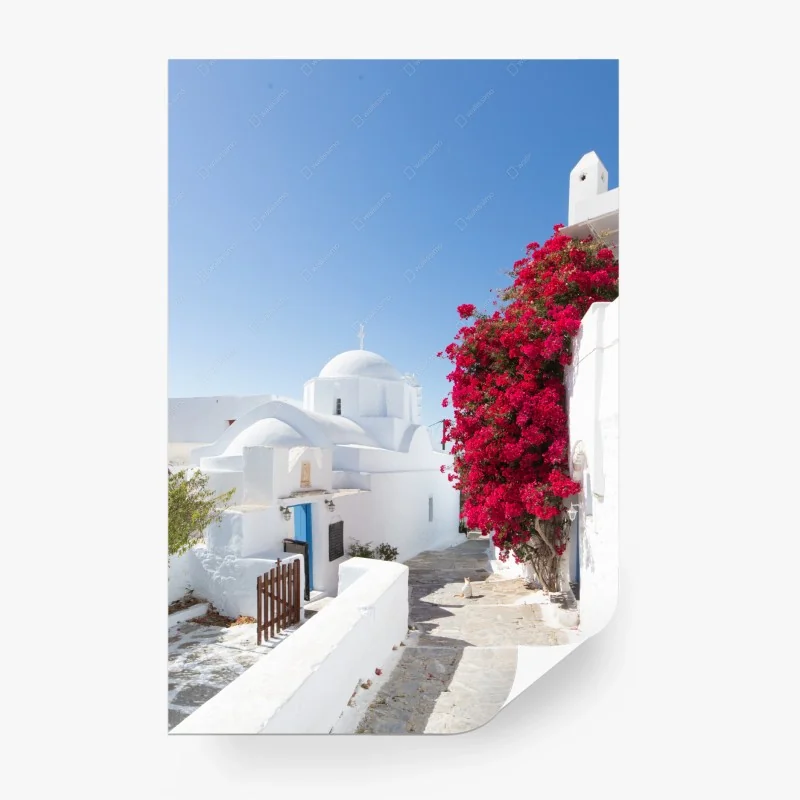 Carta da parati scorcio mediterraneo fiorito