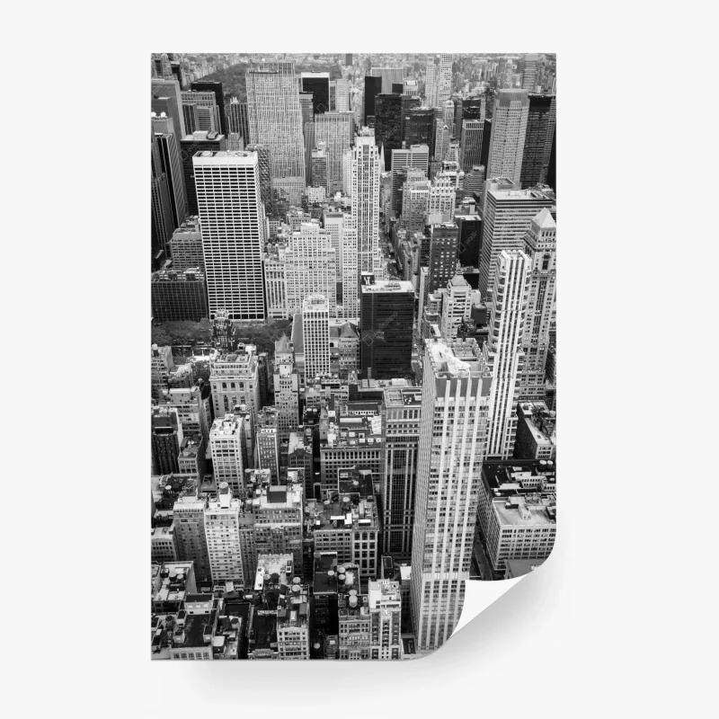 Carta da parati vista aerea di Manhattan in bianco e nero