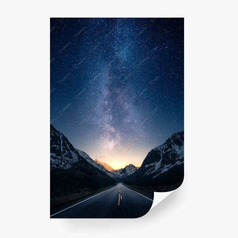 Carta da parati strada verso la Via Lattea