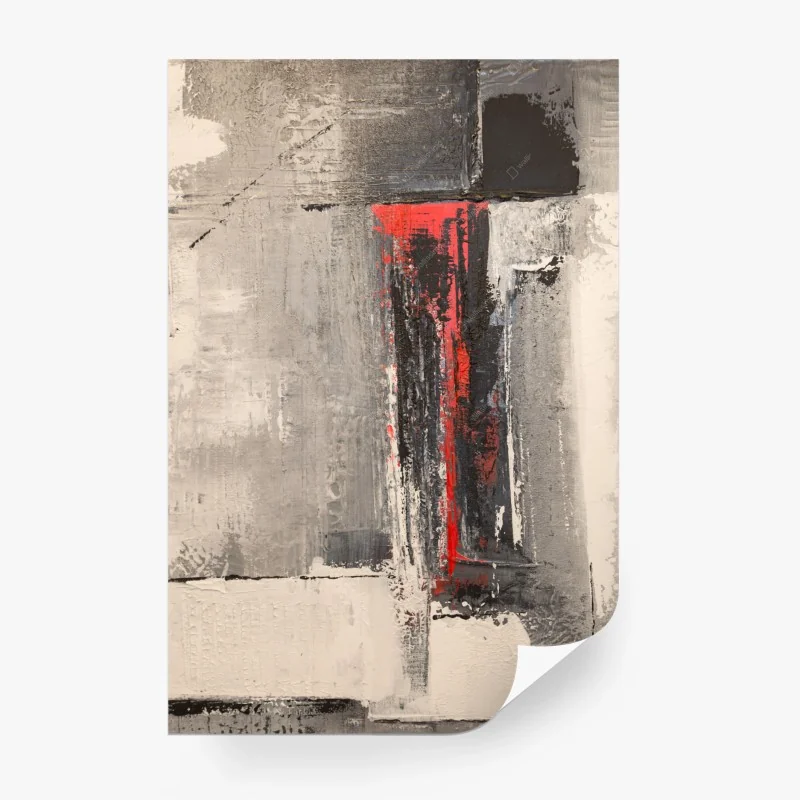 Carta da parati flusso rosso su superfici grigie