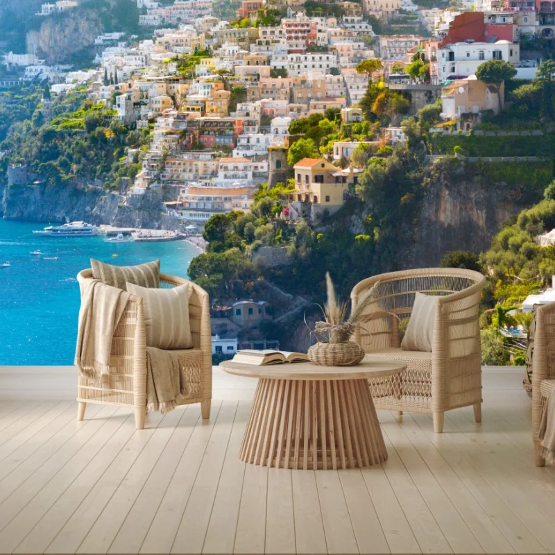 Carta da parati panorama di Positano sulla Costiera Amalfitana