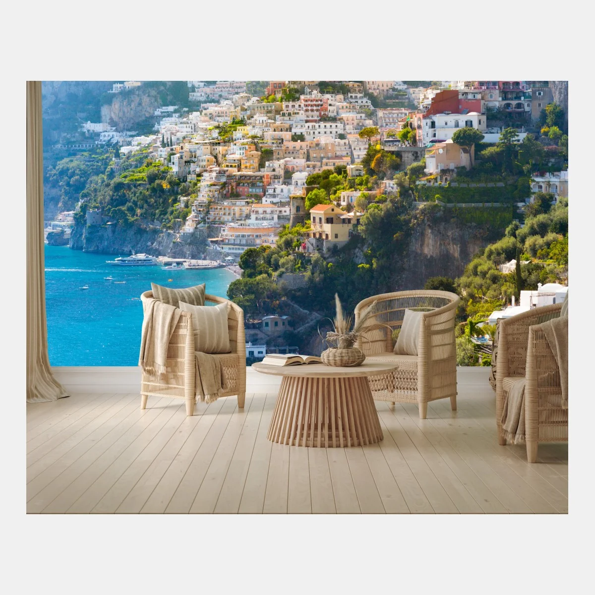Carta da parati panorama di Positano sulla Costiera Amalfitana • Wallissimo® Carta da parati panorama di Positano sulla Costiera Amalfitana • Wallissimo®
