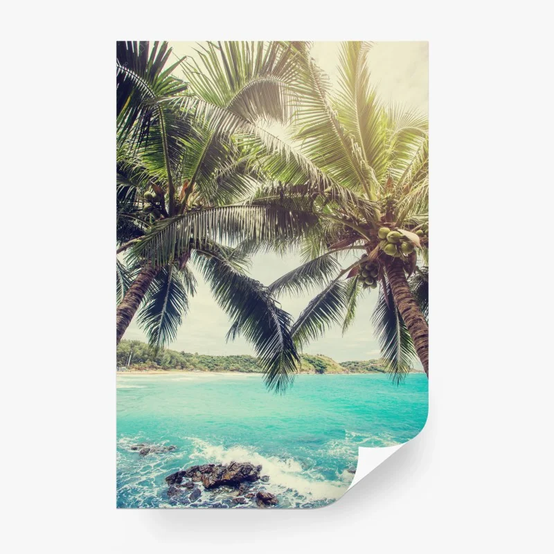 Carta da parati sogno tropicale palme e mare turchese