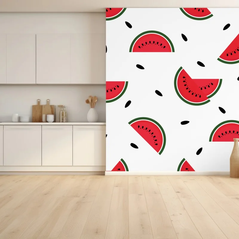 Carta da parati motivo anguria estivo e minimal