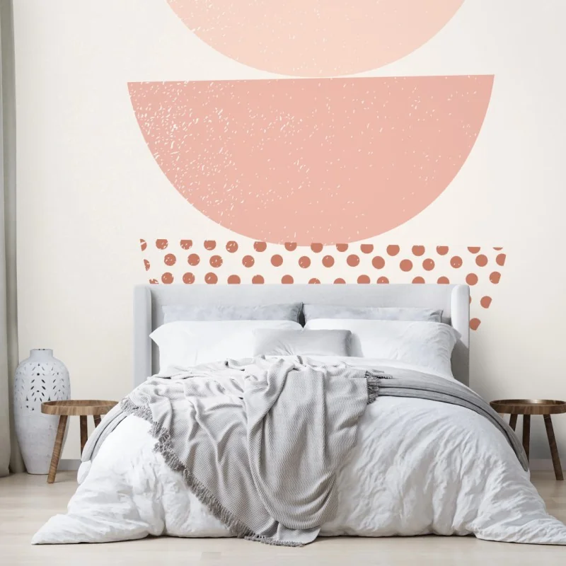 Carta da parati semicerchi pastello impilati