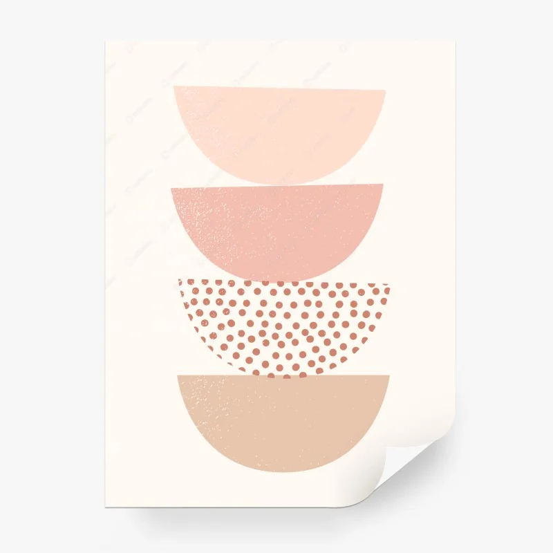 Carta da parati semicerchi pastello impilati