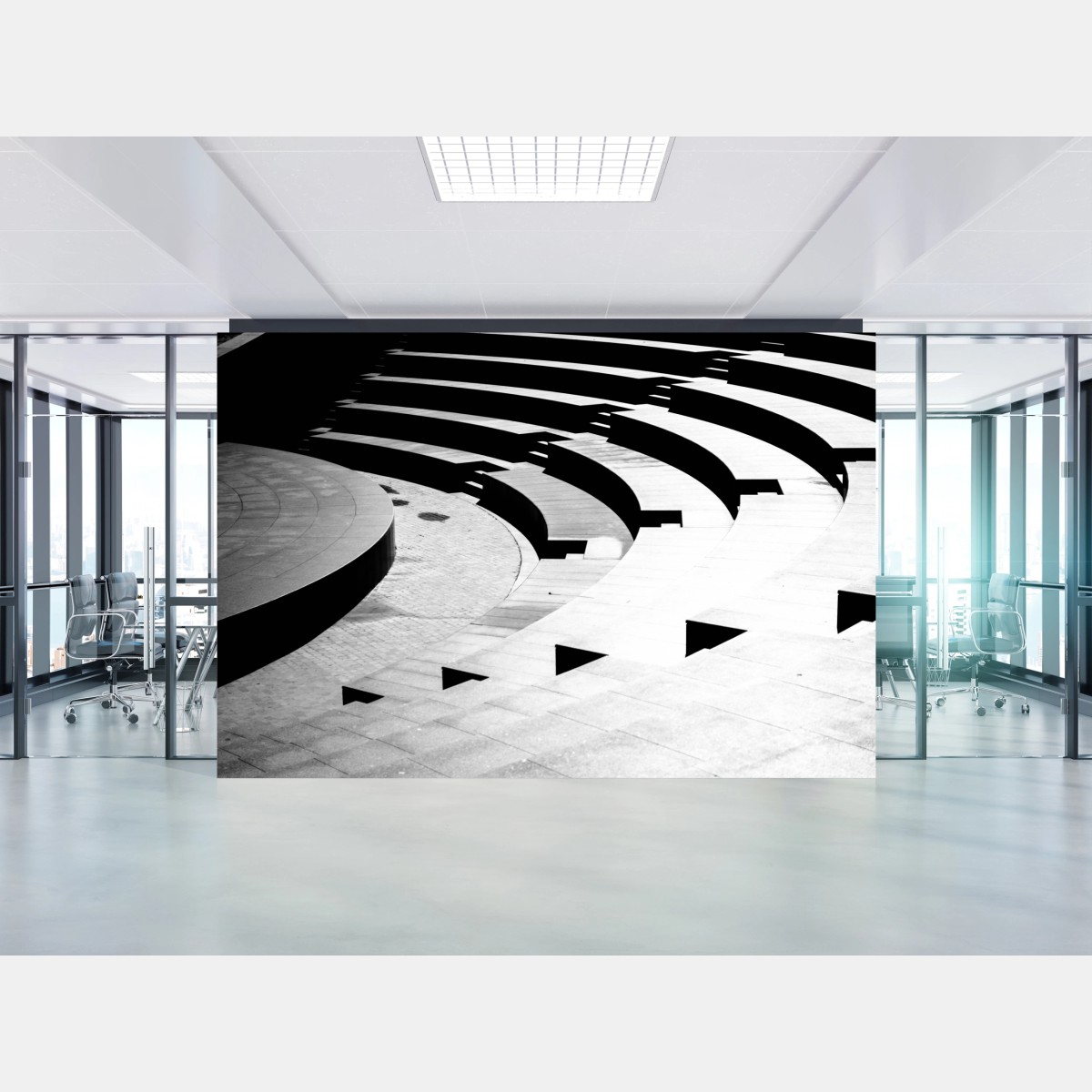 Carta da parati geometrie architettoniche in bianco e nero • Wallissimo® Carta da parati geometrie architettoniche in bianco e nero • Wallissimo®