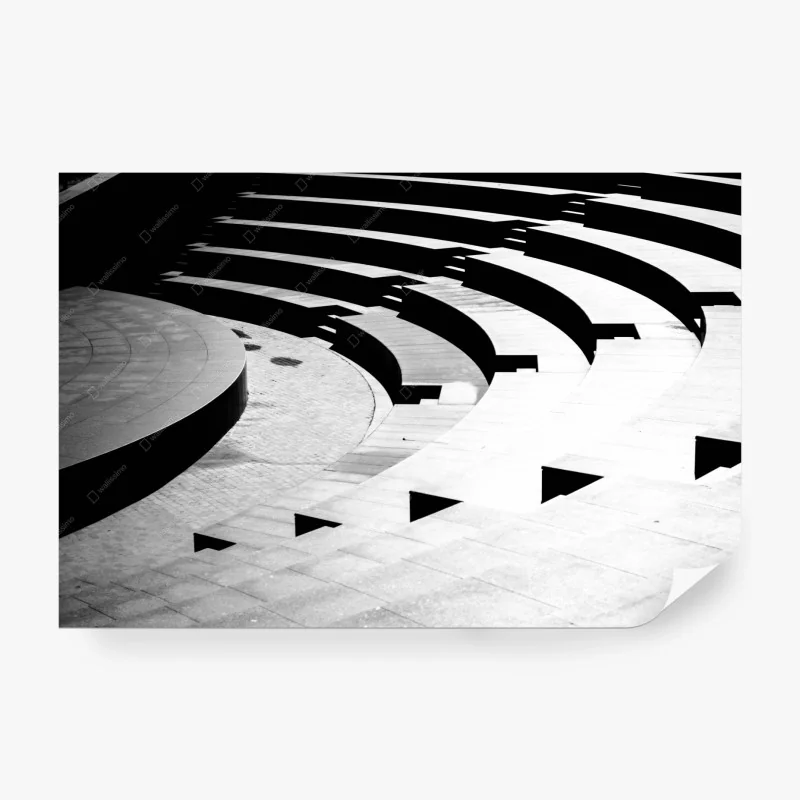 Carta da parati geometrie architettoniche in bianco e nero