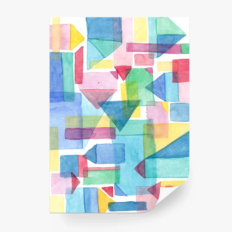 Carta da parati composizione geometrica acquerellata • Wallissimo® Carta da parati composizione geometrica acquerellata • Wallissimo®