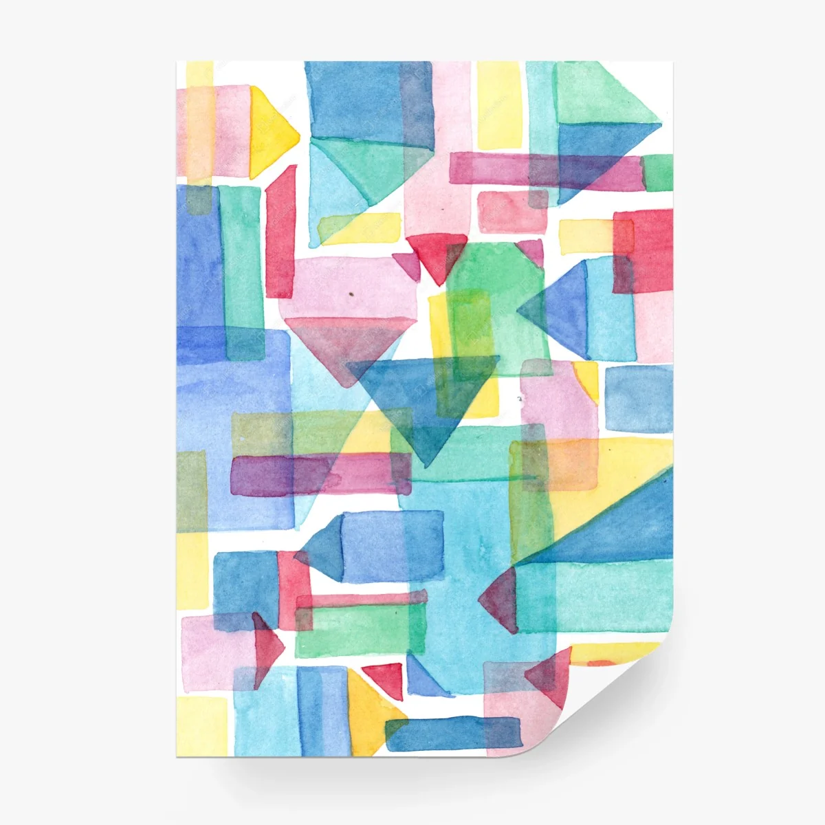 Carta da parati composizione geometrica acquerellata • Wallissimo® Carta da parati composizione geometrica acquerellata • Wallissimo®