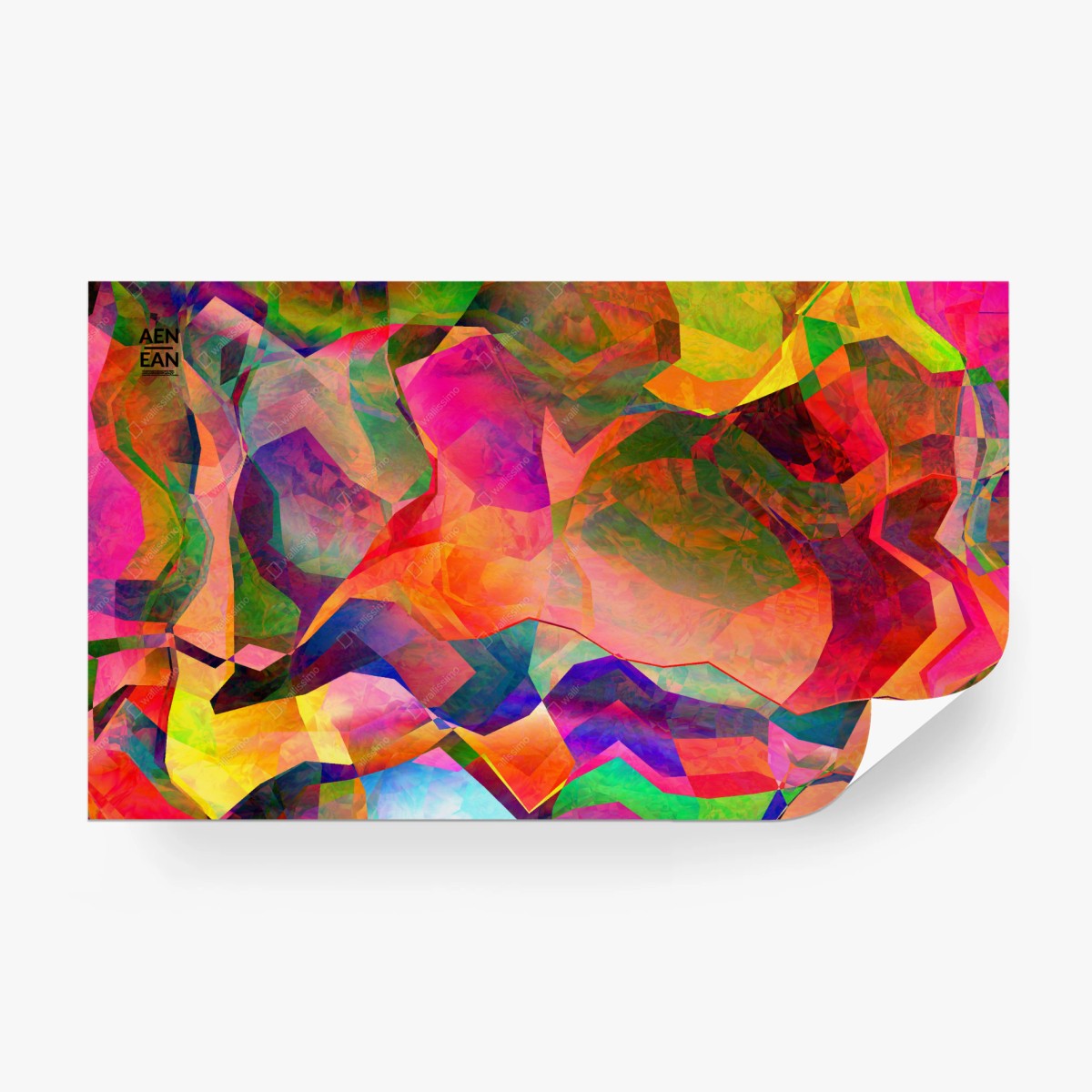 Carta da parati esplosione astratta di colori geometrici • Wallissimo®