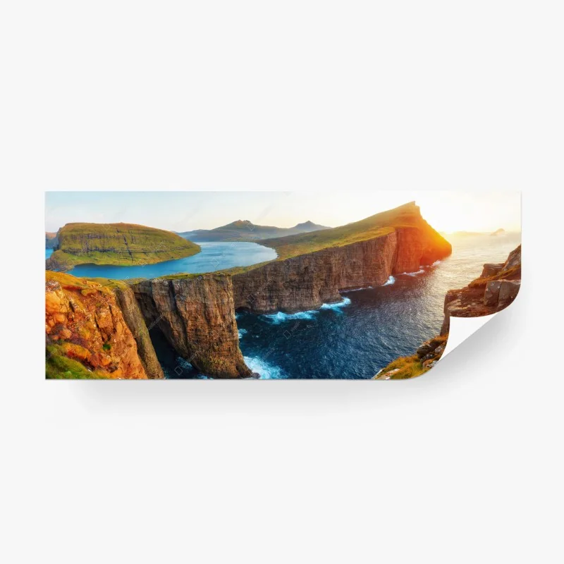 Carta da parati panorama drammatico di Sorvagsvatn, Isole Faroe