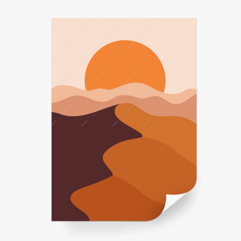 Carta da parati tramonto desertico astratto