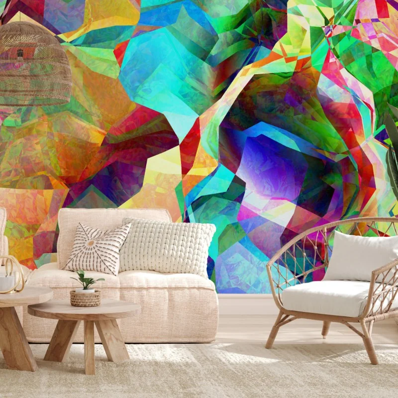 Carta da parati esplosione geometrica di colori