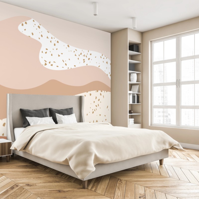 Carta da parati paesaggio desertico astratto in toni pastello