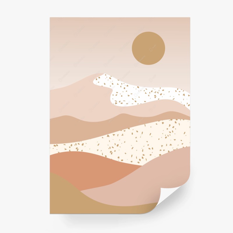 Carta da parati paesaggio desertico astratto in toni pastello