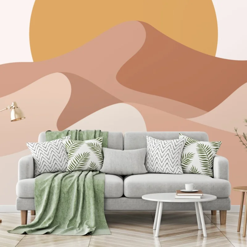 Carta da parati tramonto sulle dune astratte