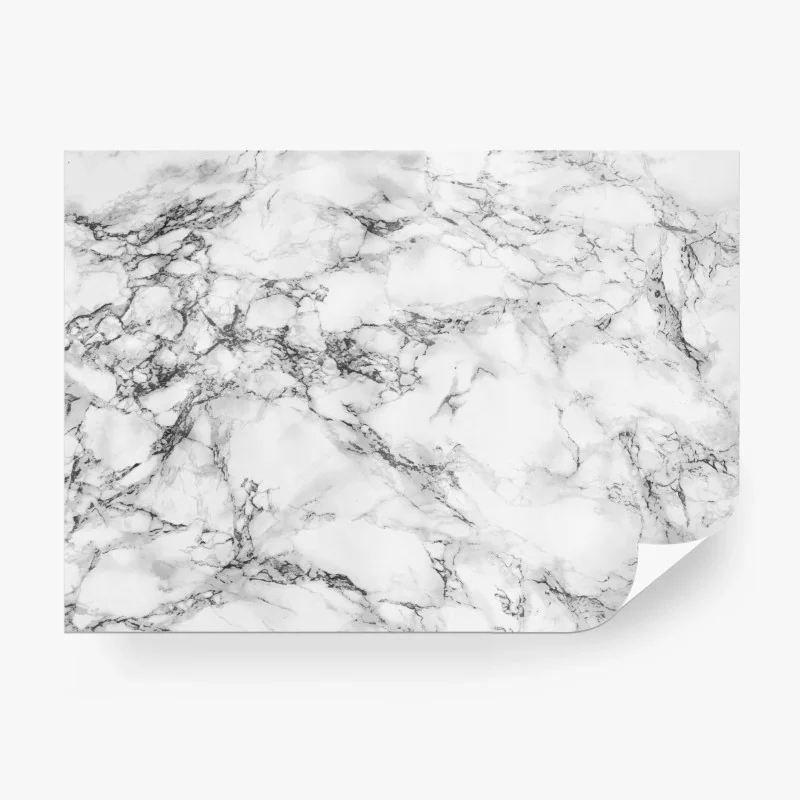 Carta da parati effetto marmo bianco venato elegante