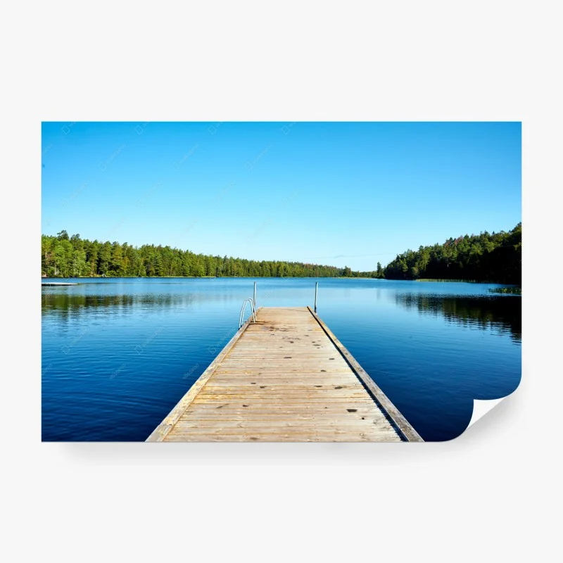 Carta da parati molo verso il lago sereno