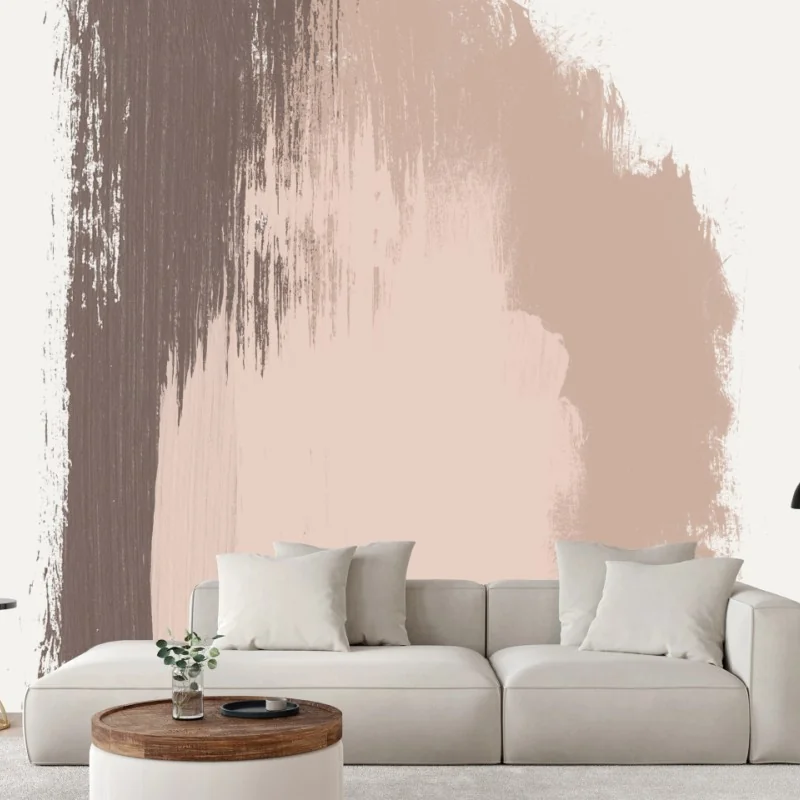 Carta da parati pennellate morbide in toni neutri