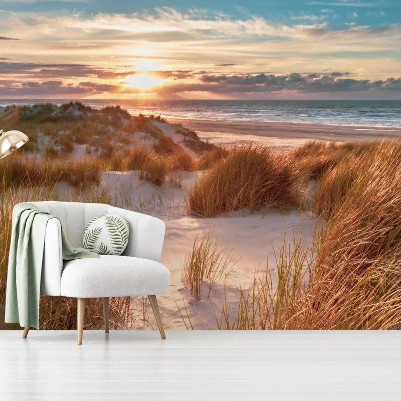 Carta da parati tramonto sulle dune di Ameland