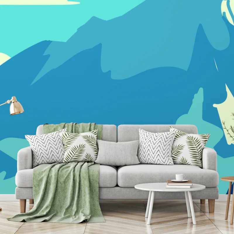 Carta da parati Alaska: montagne e ghiacciai stilizzati