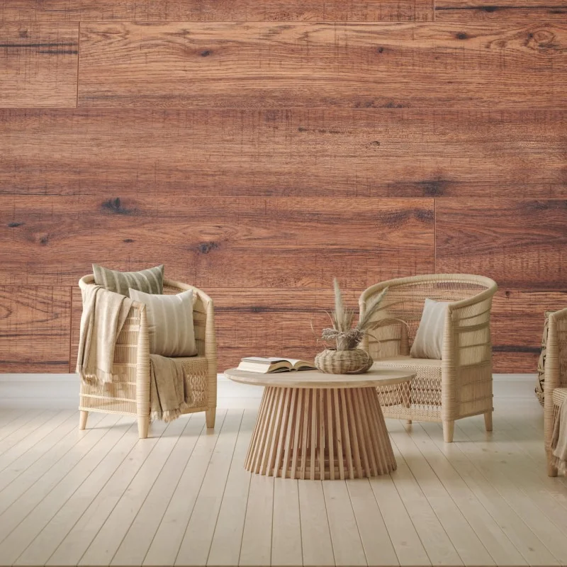 Carta da parati effetto legno rustico per pareti