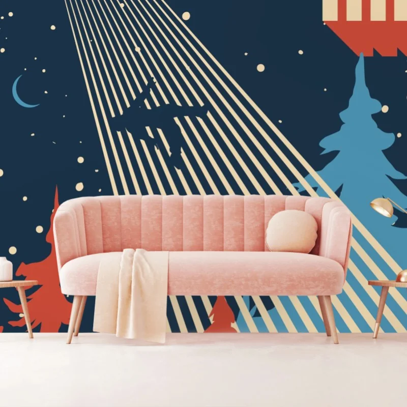 Carta da parati vieni con me: invito cosmico retrò