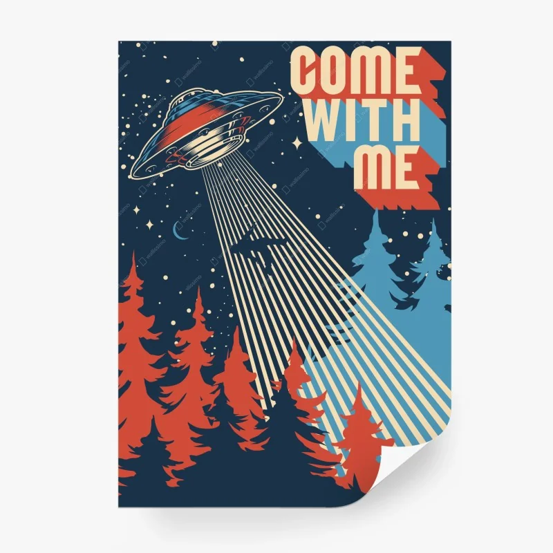 Carta da parati vieni con me: invito cosmico retrò