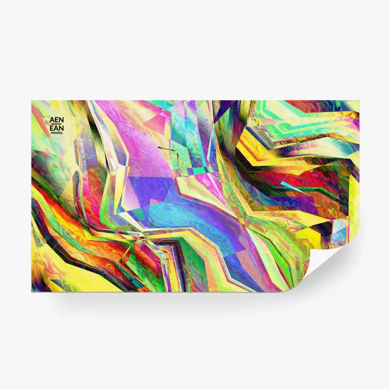 Carta da parati esplosione cromatica geometrica