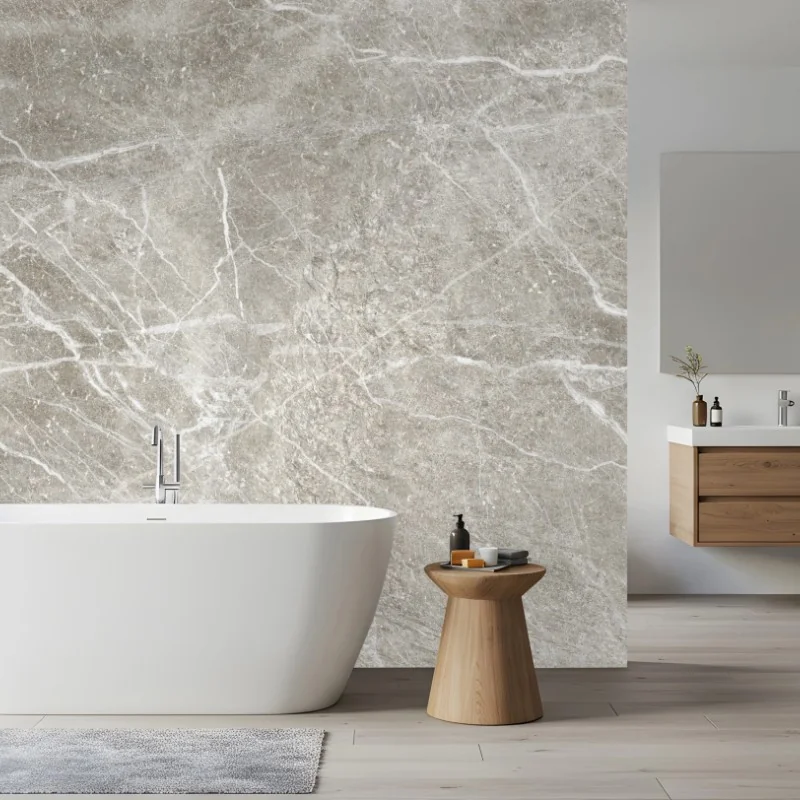 Carta da parati marmo grigio venato elegante