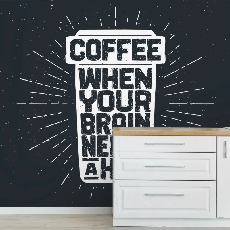 Carta da parati abbraccio al caffè: grafica tipografica vintage