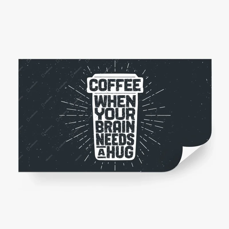 Carta da parati abbraccio al caffè: grafica tipografica vintage