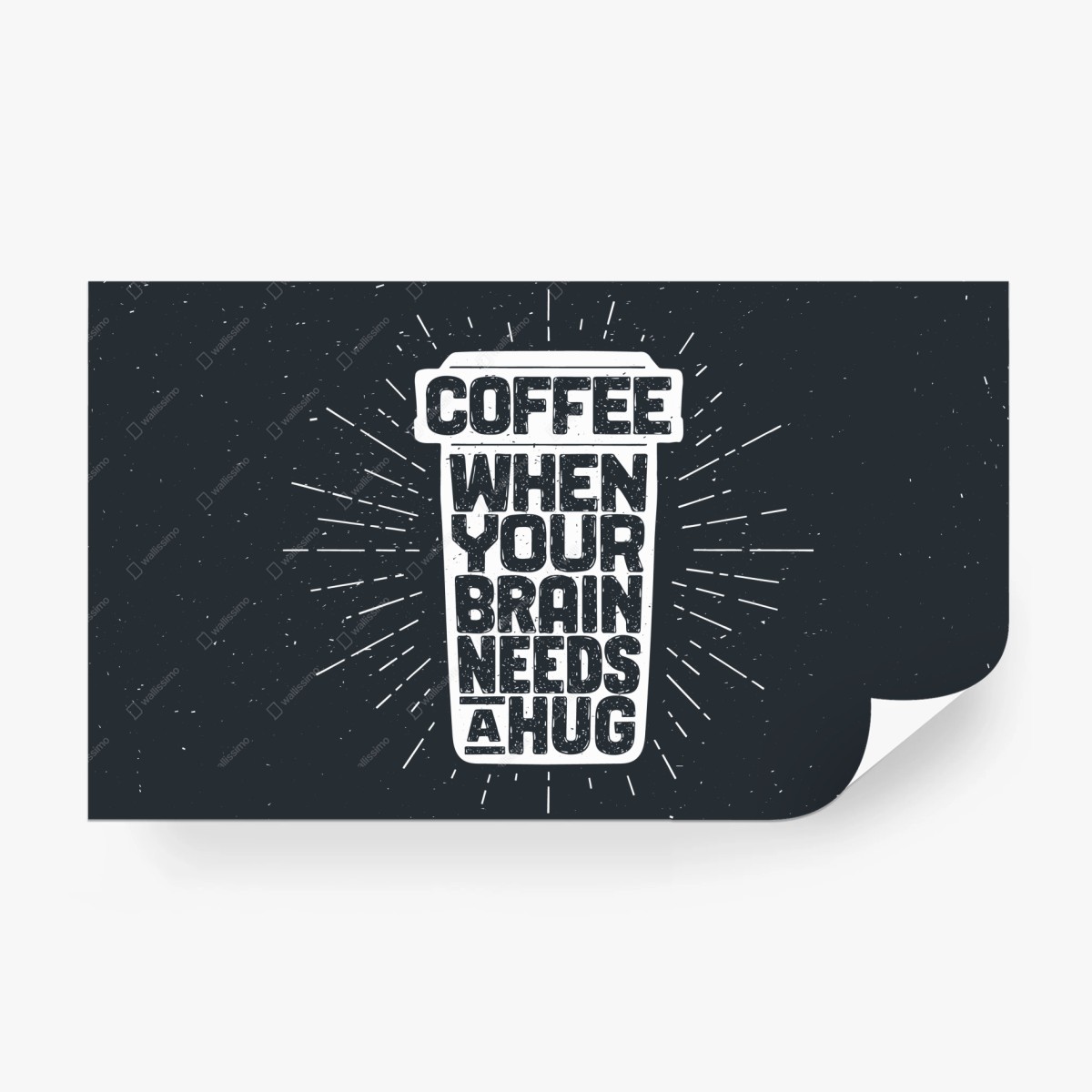 Carta da parati abbraccio al caffè: grafica tipografica vintage • Wallissimo®