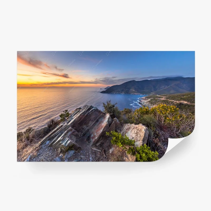 Carta da parati tramonto sulle scogliere del Cap Corse