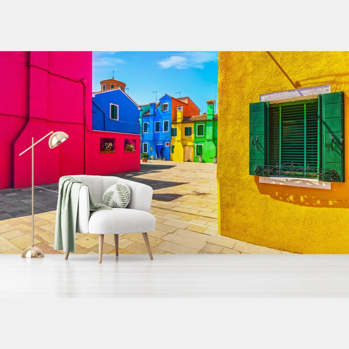 Carta da parati scorcio colorato di Burano • Wallissimo® Carta da parati scorcio colorato di Burano • Wallissimo®
