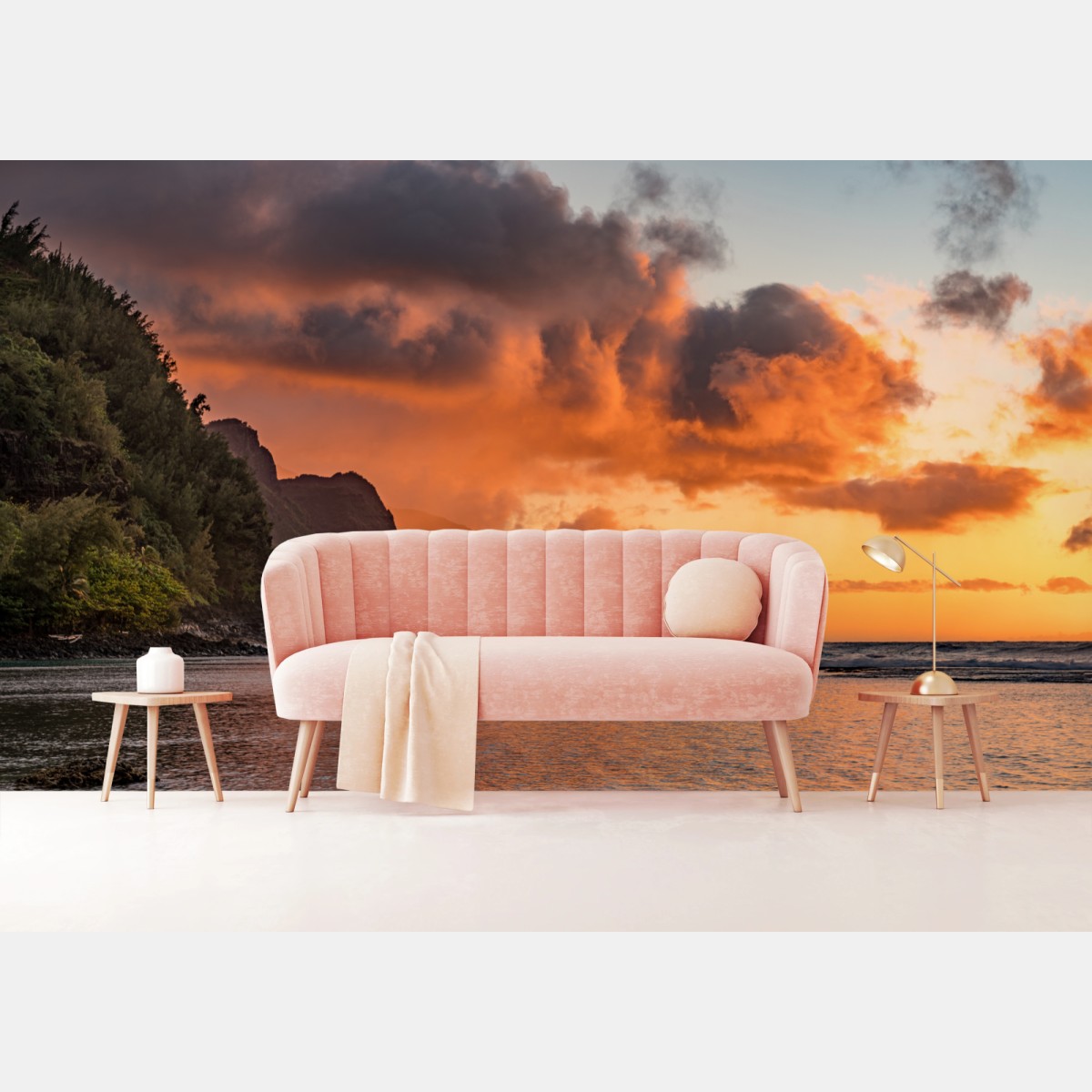 Carta da parati tramonto sulla costa tropicale • Wallissimo® Carta da parati tramonto sulla costa tropicale • Wallissimo®