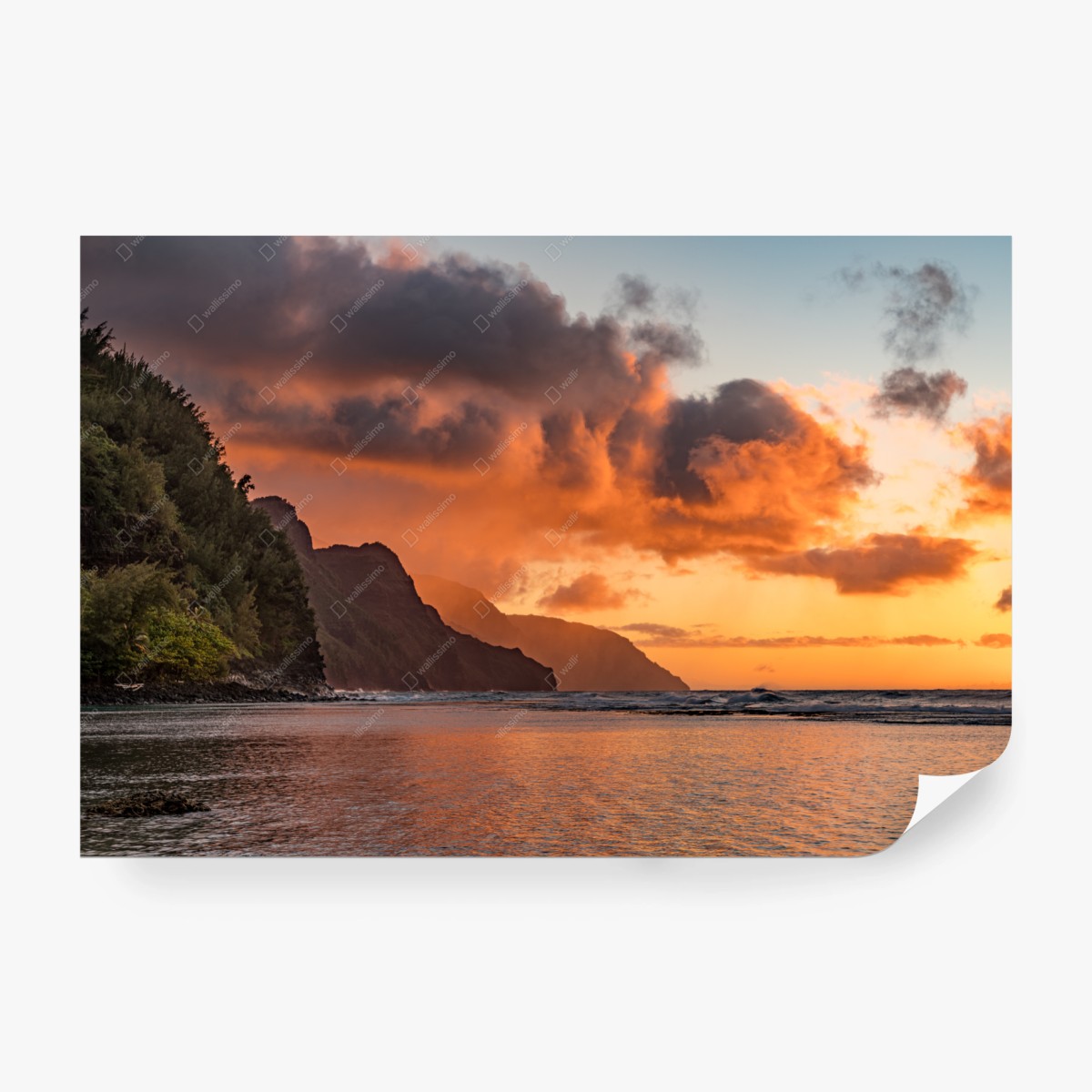 Carta da parati tramonto sulla costa tropicale • Wallissimo® Carta da parati tramonto sulla costa tropicale • Wallissimo®
