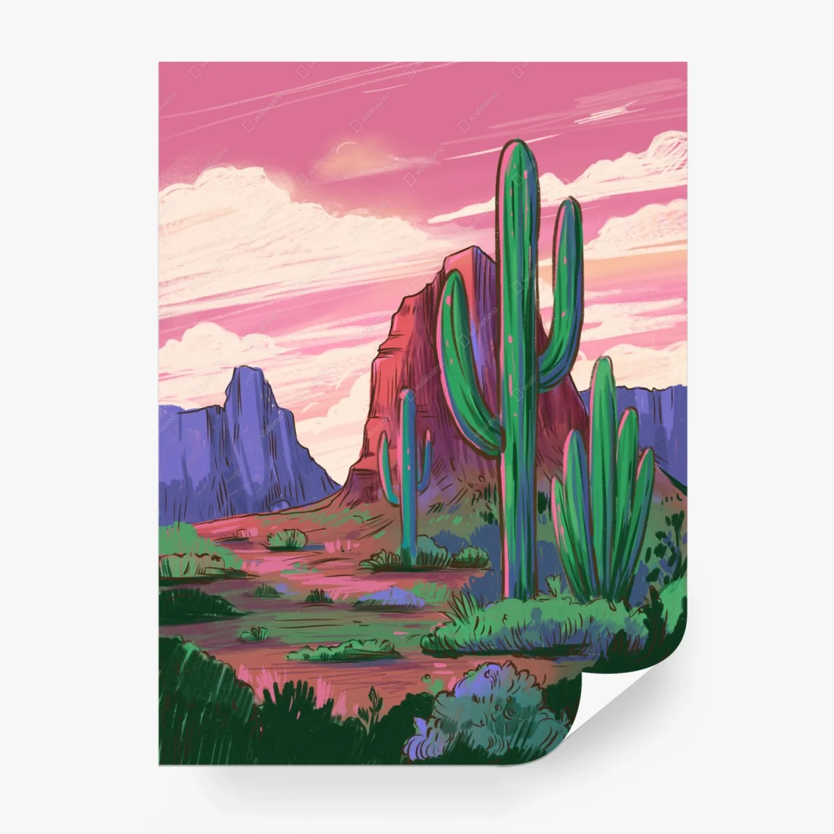 Carta da parati tramonto nel deserto dell'Arizona • Wallissimo® Carta da parati tramonto nel deserto dell'Arizona • Wallissimo®