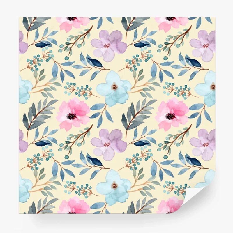 Carta da parati motivo floreale acquerellato in toni pastello • Wallissimo® Carta da parati motivo floreale acquerellato in toni pastello • Wallissimo®