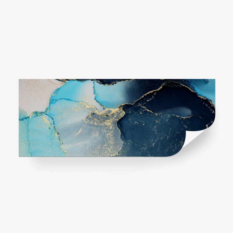 Carta da parati marmo astratto blu e oro