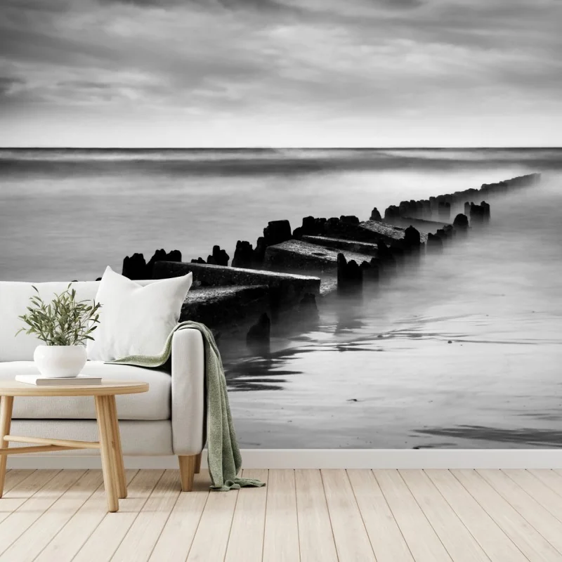 Carta da parati silenzio del molo sul Mare Baltico