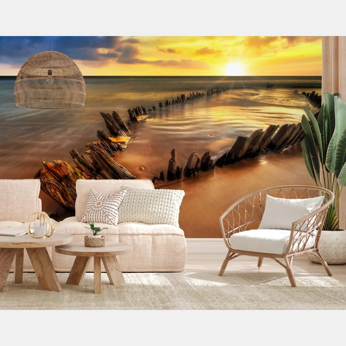 Carta da parati relitto al tramonto a Rossbeigh, Irlanda • Wallissimo® Carta da parati relitto al tramonto a Rossbeigh, Irlanda • Wallissimo®