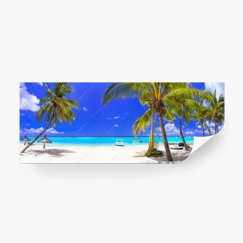 Carta da parati paradiso tropicale di palme e mare turchese