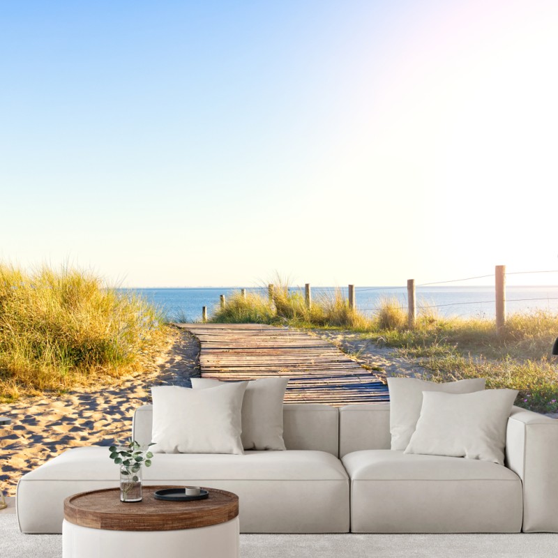 Carta da parati sentiero di legno verso il mare