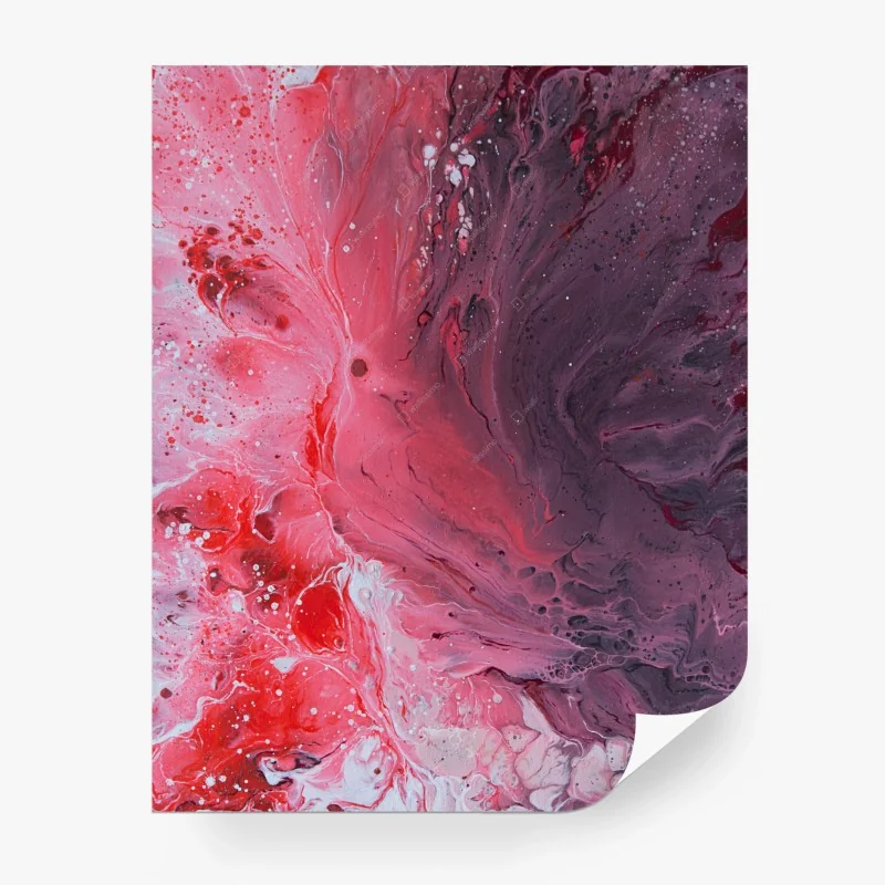 Carta da parati esplosione cromatica in rosso e viola