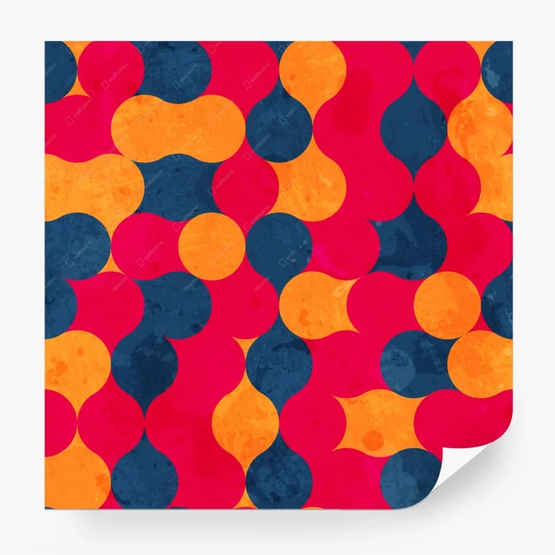 Carta da parati motivo geometrico pop dai colori vivaci