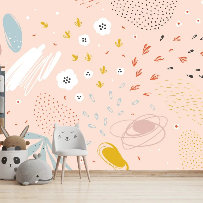 Carta da parati motivo floreale pastello per pareti